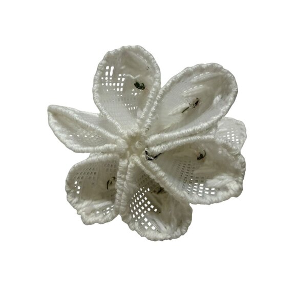 Plastic Canvas Vintage Christmas Angel Roses Blonde Hair Tree Topper Decor - Picture 6 of 7